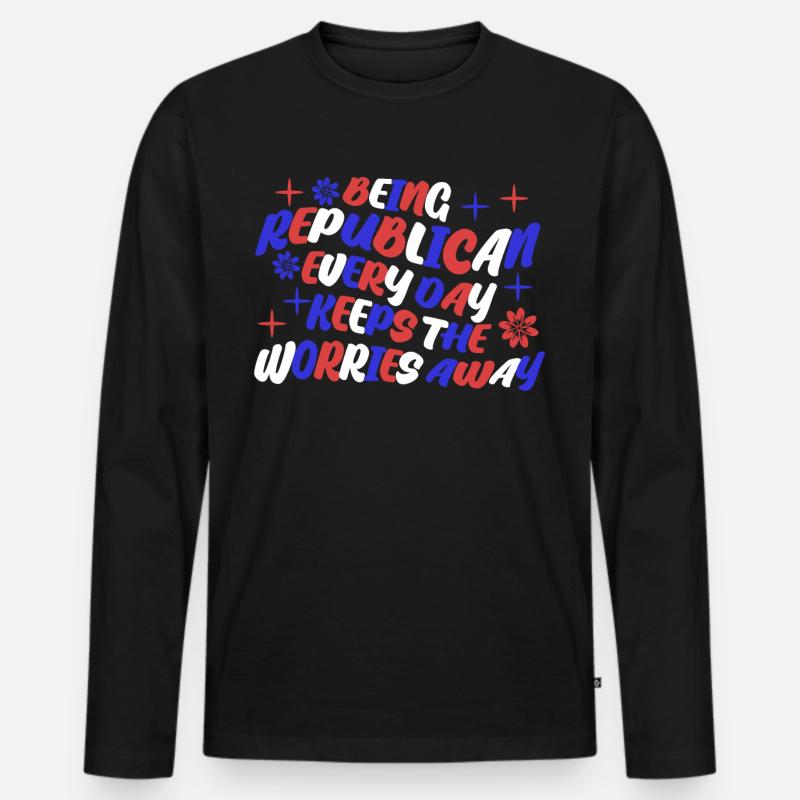Republicans Republican - Männer Premium Bio Langarmshirt - Schwarz