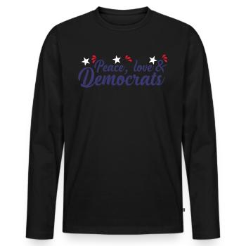 Élections démocratiques Démocratie Démocrate - T-shirt manches longues Premium bio Homme - noir - Devant - Nico (187cm)
