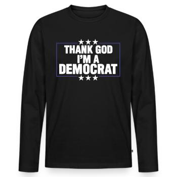 Vote Democracy Democrat Democratic - Men's Premium Organic Long Sleeve Shirt - black - Front - Nico (187cm)
