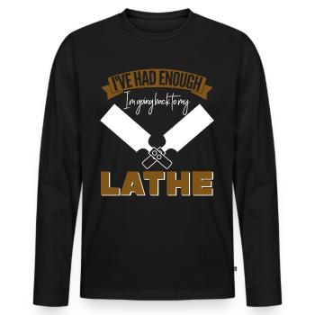 Turner Wood Workshop Lathe Woodturning - Männer Premium Bio Langarmshirt - Schwarz - Vorne - Nico (187cm)