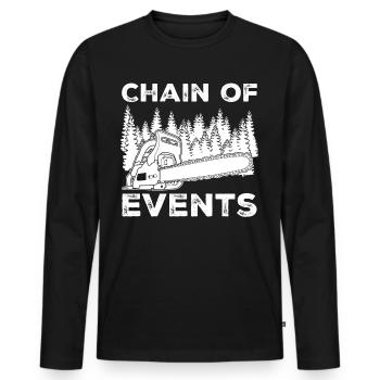 Chainsaw Chain Saw Lumberjack Fire Wood - Men's Premium Organic Long Sleeve Shirt - black - Front - Nico (187cm)