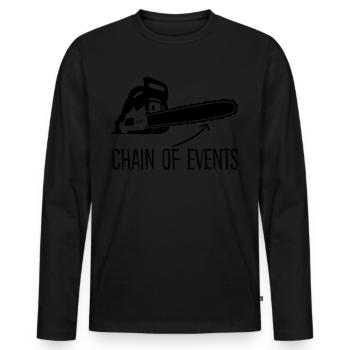 Chainsaw Fire Wood Chain Saw Lumberjack - Men's Premium Organic Long Sleeve Shirt - black - Front - Nico (187cm)