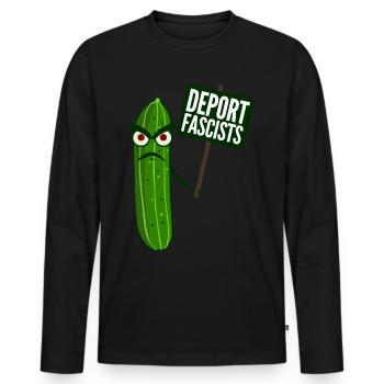 Respect Tolerance Humanity Antifascism - Männer Premium Bio Langarmshirt - Schwarz - Vorne - Nico (187cm)