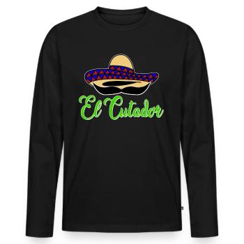 Lumberjack Chainsaw Chain Saw - Men's Premium Organic Long Sleeve Shirt - black - Front - Nico (187cm)