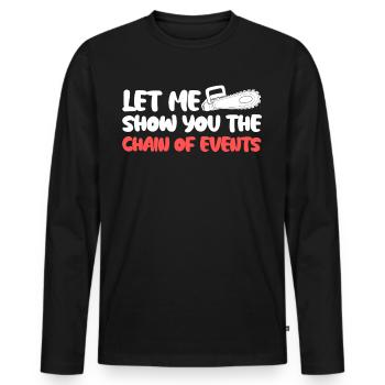 Fire Wood Chainsaw Chain Saw Lumberjack - Men's Premium Organic Long Sleeve Shirt - black - Front - Nico (187cm)