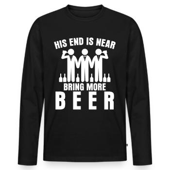 Bride Beer Groom Best Man Groomsmen - Männer Premium Bio Langarmshirt - Schwarz - Vorne - Nico (187cm)