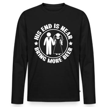 Groomsmen Bride Beer Groom Best Man - Männer Premium Bio Langarmshirt - Schwarz - Vorne - Nico (187cm)