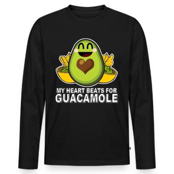 Guacamole Avocado Tortilla Chips - Men's Premium Organic Long Sleeve Shirt - black - Front - Nico (187cm)