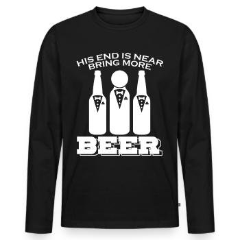 Groom Beer Best Man Groomsmen Bride - Männer Premium Bio Langarmshirt - Schwarz - Vorne - Nico (187cm)