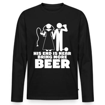 Groom Bride Beer Best Man Groomsmen - Männer Premium Bio Langarmshirt - Schwarz - Vorne - Nico (187cm)