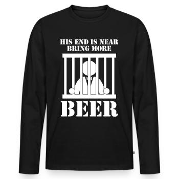 Groom Beer Groomsmen Best Man - Männer Premium Bio Langarmshirt - Schwarz - Vorne - Nico (187cm)