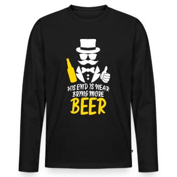 Groomsmen Groom Beer Best Man - Männer Premium Bio Langarmshirt - Schwarz - Vorne - Nico (187cm)