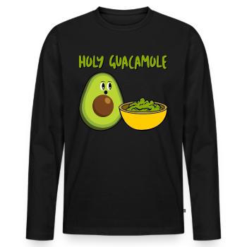 Avocado Tortilla Chips Guacamole - Men's Premium Organic Long Sleeve Shirt - black - Front - Nico (187cm)