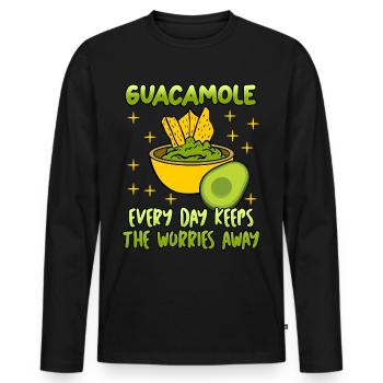 Tortilla Chips Avocado Guacamole - Men's Premium Organic Long Sleeve Shirt - black - Front - Nico (187cm)