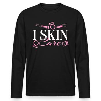 Skin Care Sunscreen Serum Face Mask - Männer Premium Bio Langarmshirt - Schwarz - Vorne - Nico (187cm)