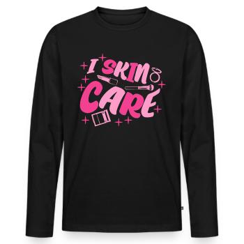 Serum Face Mask Sunscreen Skin Care - Men's Premium Organic Long Sleeve Shirt - black - Front - Nico (187cm)