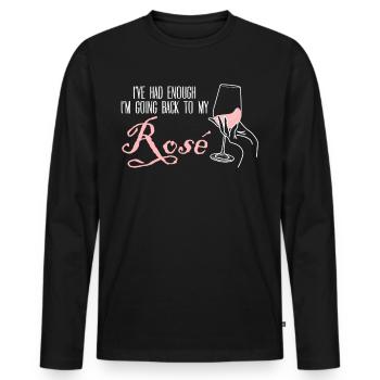 Verres à vin rosé Wine Drinker Vino - T-shirt manches longues Premium bio Homme - noir - Devant - Nico (187cm)