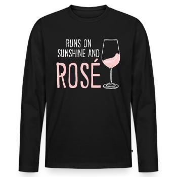 Vino Rosé Red Wine Glasses - Männer Premium Bio Langarmshirt - Schwarz - Vorne - Nico (187cm)