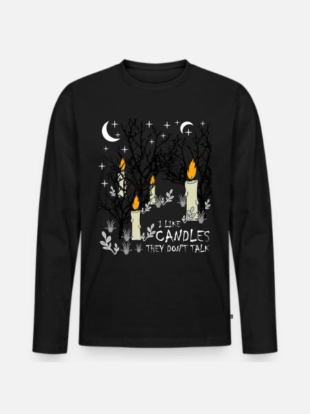 Candles Trees Candle Moon Candlemaking - Men's Premium Organic Long Sleeve Shirt - black