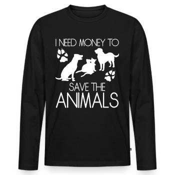 Animal rights protection vegans - Men's Premium Organic Long Sleeve Shirt - black - Front - Nico (187cm)