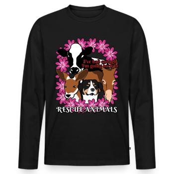 Animal Protection Vegan Animal Rights - Men's Premium Organic Long Sleeve Shirt - black - Front - Nico (187cm)