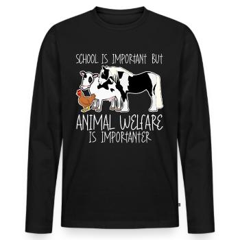 Animal Welfare Vegan Animal Rights - Men's Premium Organic Long Sleeve Shirt - black - Front - Nico (187cm)