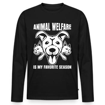 Rescue animals Dogs and Cats - Men's Premium Organic Long Sleeve Shirt - black - Front - Nico (187cm)