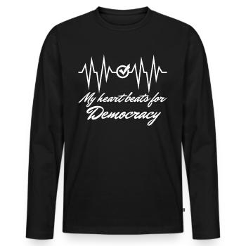Démocratie Démocrate Élections démocratiques - T-shirt manches longues Premium bio Homme - noir - Devant - Nico (187cm)
