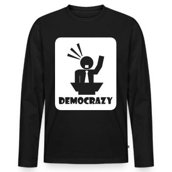Élections Démocratie Démocrate Démocrate - T-shirt manches longues Premium bio Homme - noir - Devant - Nico (187cm)