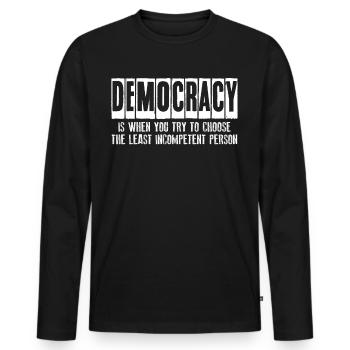 Démocrate Démocratique Élections Démocratie - T-shirt manches longues Premium bio Homme - noir - Devant - Nico (187cm)