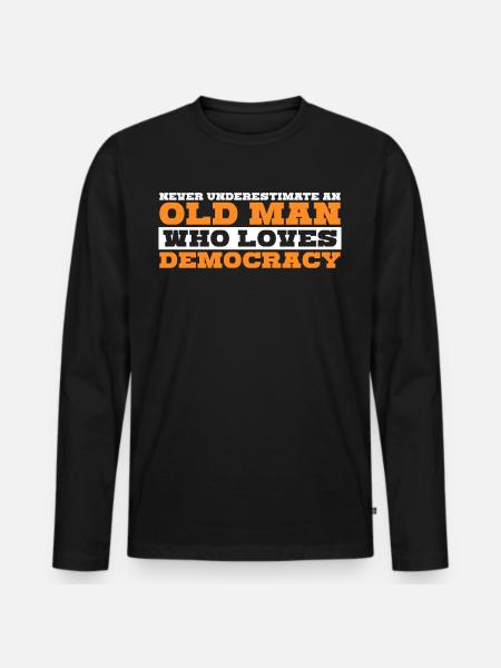 Democratic Democrat Elections Democracy - Männer Premium Bio Langarmshirt - Schwarz