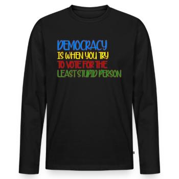 Élections Démocratie Démocratique - T-shirt manches longues Premium bio Homme - noir - Devant - Nico (187cm)