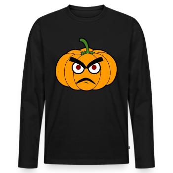 Grumpy Pumpkin Pumpkins - Men's Premium Organic Long Sleeve Shirt - black - Front - Nico (187cm)