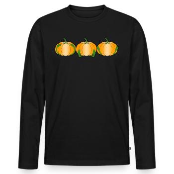 Pumpkin 3 Monkey Pumpkins - Men's Premium Organic Long Sleeve Shirt - black - Front - Nico (187cm)