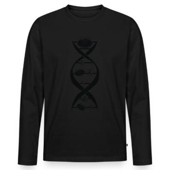 Vinyl Record Player Disk Jockey Music - Männer Premium Bio Langarmshirt - Schwarz - Vorne - Nico (187cm)