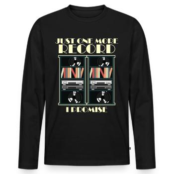 Vinyl Shelf Record Player Disk Jockey - Männer Premium Bio Langarmshirt - Schwarz - Vorne - Nico (187cm)