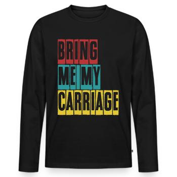 Horse Carriage Coachman Coachmen - Men's Premium Organic Long Sleeve Shirt - black - Front - Nico (187cm)
