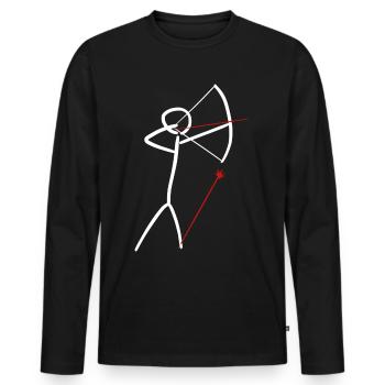 Archery Compound Bow Recurve Bow - Männer Premium Bio Langarmshirt - Schwarz - Vorne - Nico (187cm)