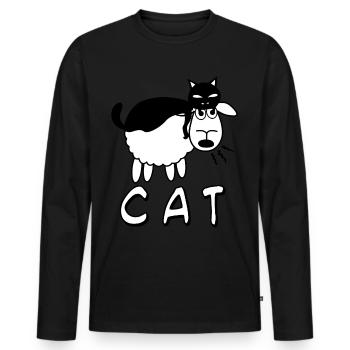 Sheep Joke - Men's Premium Organic Long Sleeve Shirt - black - Front - Nico (187cm)