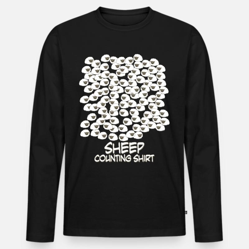 Counting Sheep - Männer Premium Bio Langarmshirt - Schwarz