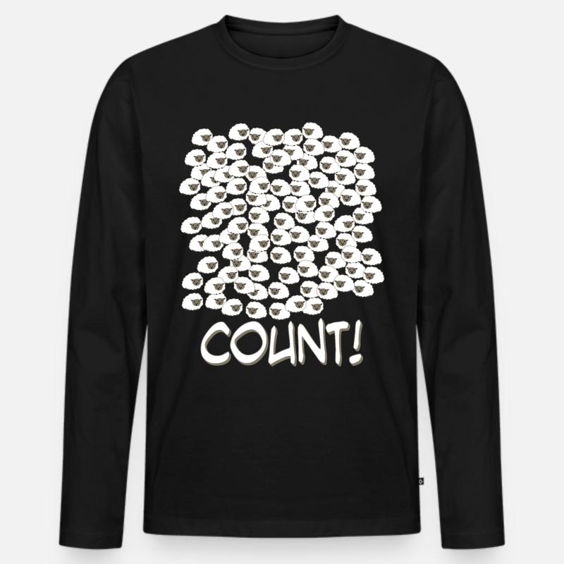 Sheep Counting - Männer Premium Bio Langarmshirt - Schwarz
