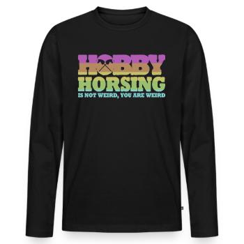 Hobby Horseing avec Hobby Horse - T-shirt manches longues Premium bio Homme - noir - Devant - Nico (187cm)