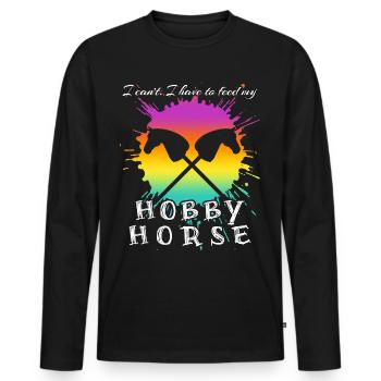 Équitation Hobby Horsing Hobby Horse - T-shirt manches longues Premium bio Homme - noir - Devant - Nico (187cm)