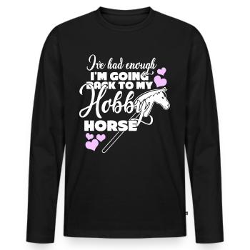 Hobby Équitation Hobby Horsing - T-shirt manches longues Premium bio Homme - noir - Devant - Nico (187cm)