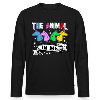 Hobby Horsing Équitation Hobby Cheval - T-shirt manches longues Premium bio Homme - noir - Devant - Nico (187cm)