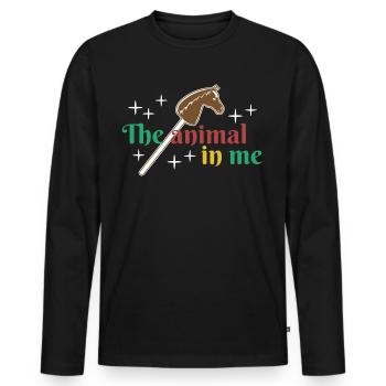 Hobby Horsing Hobby Équitation - T-shirt manches longues Premium bio Homme - noir - Devant - Nico (187cm)