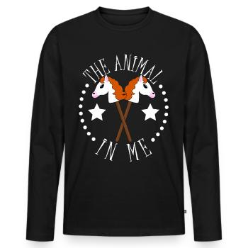 Hobby Horsing Hobby Horse - Männer Premium Bio Langarmshirt - Schwarz - Vorne - Nico (187cm)