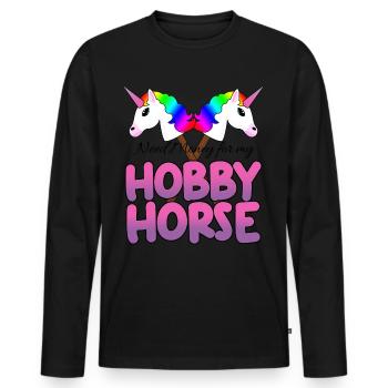 Hobby Cheval Hobby Horsing Licorne - T-shirt manches longues Premium bio Homme - noir - Devant - Nico (187cm)