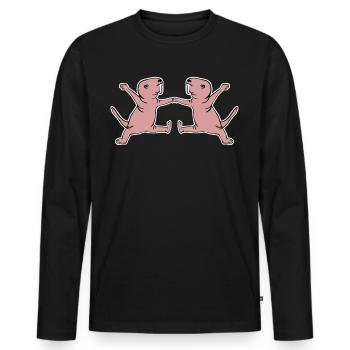 Naked Mole Rats dancing Boogie Woogie - Men's Premium Organic Long Sleeve Shirt - black - Front - Nico (187cm)