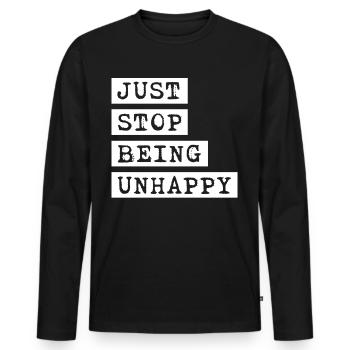 Misanthrope Sarcasm Unhappy Goth - Männer Premium Bio Langarmshirt - Schwarz - Vorne - Nico (187cm)